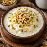 أرز بلبن مكسرات وقشطة