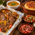 وجبة ورقة خضار باللحمة